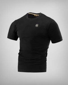 Черна тениска със златно лого