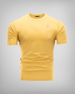 Camiseta dorada con logotipo