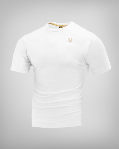Бяла тениска със златно лого