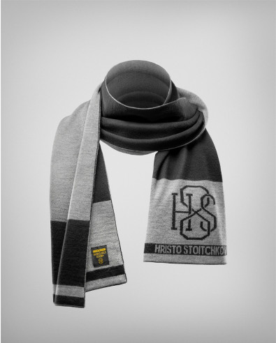 BUFANDA DE PUNTO NEGRO Y GRIS