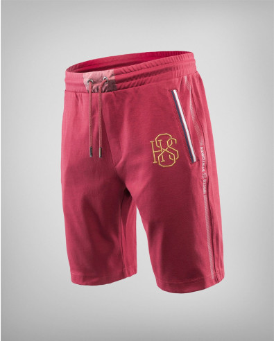 BORDEAUX BERMUDA SHORTS WITH TRICOLOR STRIP ON THE POCKETS