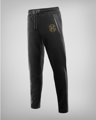 Черно спортно долнище от високотехнологичен плат