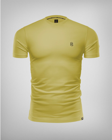 Тъмножълта бие тениска с бродерия и лого