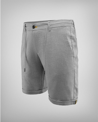 Bermudas grises de algodón y lino