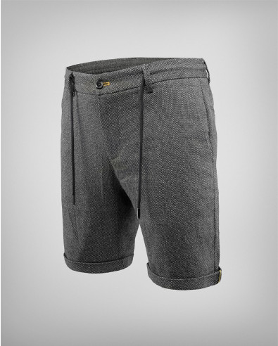 Bermudas negras de algodón y lino