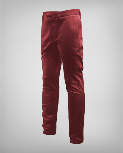 Pantalones de algodón burdeos para hombre