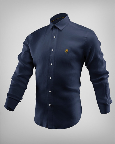 Тъмносиня ленена риза