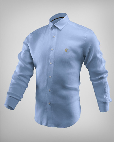 Светлосиня ленена риза