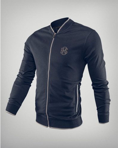 Sudadera azul oscuro con elementos de contraste