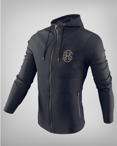 Chaqueta deportiva de tejido tecnológico en azul oscuro