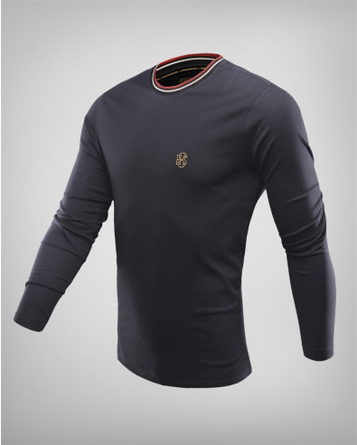 Blusa azul oscuro con lazos tricolores modelo 231526