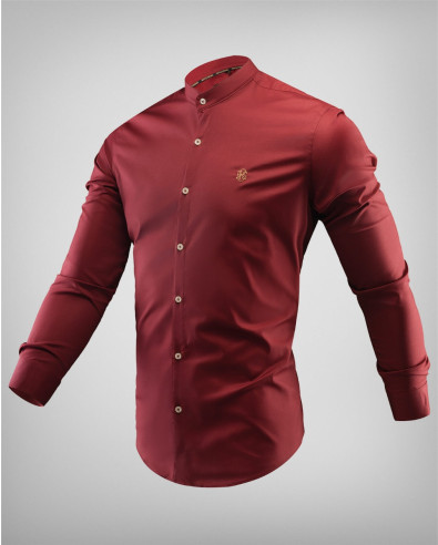 Modelo 244925 Camisa Burdeos Slim Fit