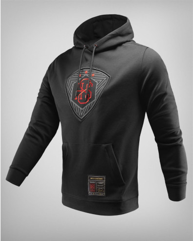 Model 241537 Men's black sweatshirt with badge and logo