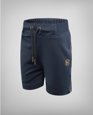 Bermudas para niños en azul oscuro con rayas doradas