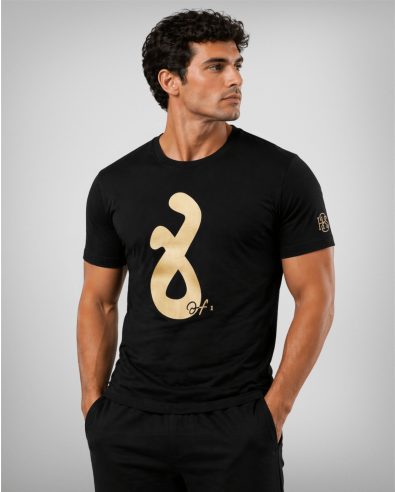 Черна тениска със Златна Осмица и ПОДПИС