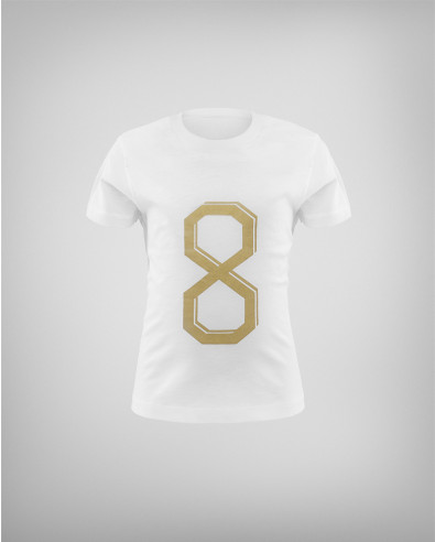 OCHO DE ORO - CAMISETA INFANTIL BLANCA DE ALGODÓN