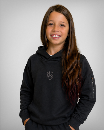 Sudadera con capucha para niños, modelo 241529 en negro
