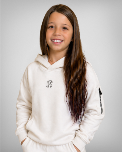 Sudadera con capucha para niños, modelo 241529 en blanco