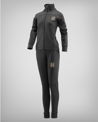 Дамски сив спортен екип с бродерия и лого