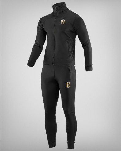 Equipo deportivo negro con logotipo bordado