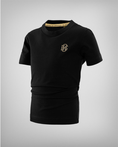 Детска черна тениска със златно лого