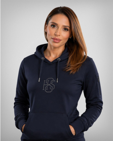 Women's hoodie sweatshirt, model 241529 in dark blue