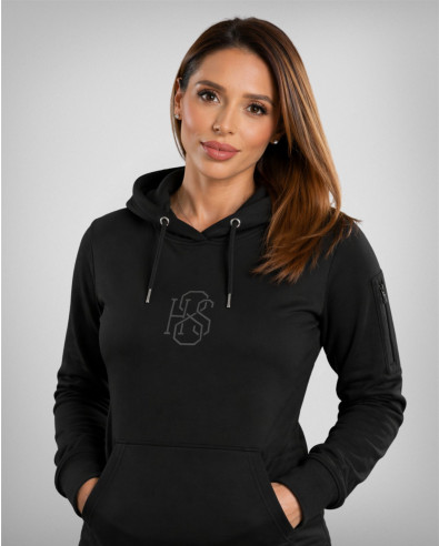 Women's hoodie sweatshirt, model 241529 in black