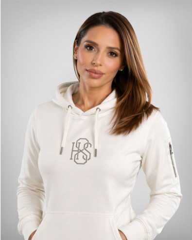Women's hoodie sweatshirt, model 241529 in white