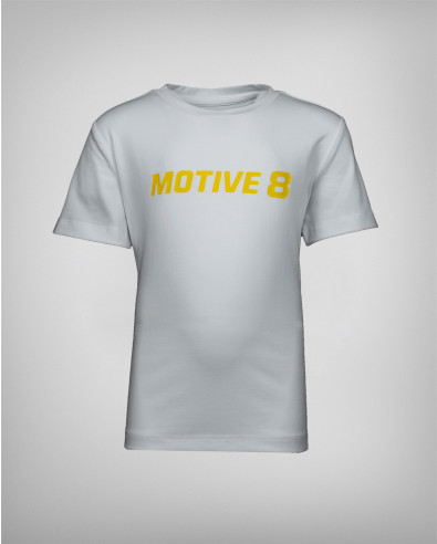 Детска бие тениска MOTIVE 8  в бяло и жълто