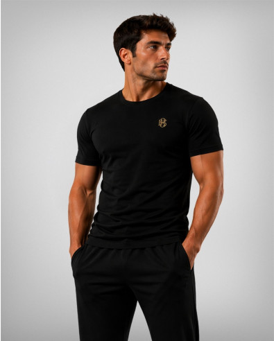 Черна тениска със златно лого