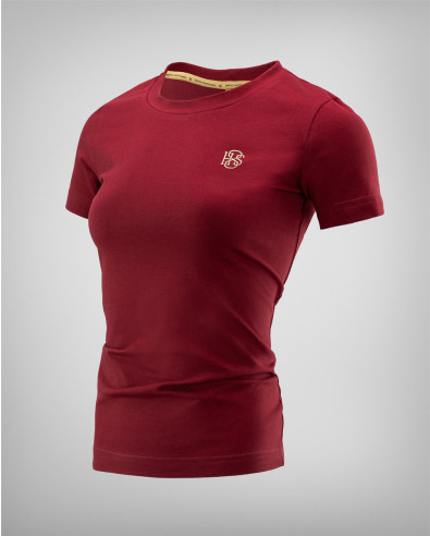 Дамска бордо тениска със златно лого