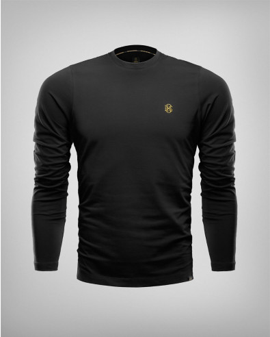 Fine cotton long sleeve t-shirts in BLACK