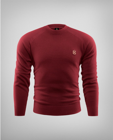 BORDEAUX STRUCTURED SWEATER WITH H8S BADGE