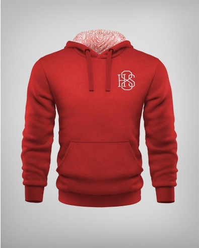 COLD WEATHER RED SWEATSHIRT WITH ORIGINAL PRINT ON THE BACK