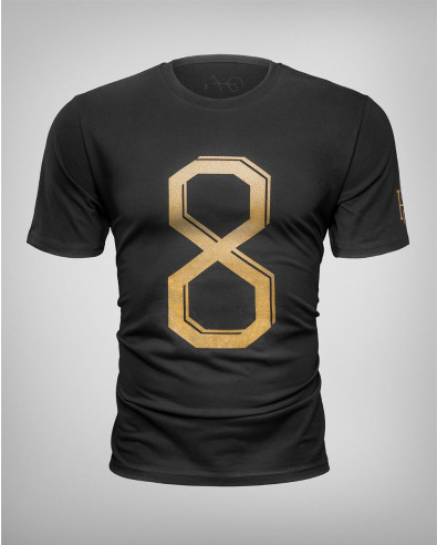 GOLDEN EIGHT - black cotton T-shirt