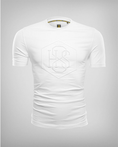 Бяла тениска с ефектно H8S лого