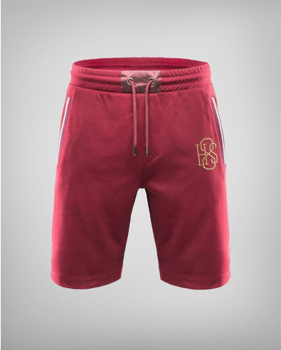 BORDEAUX BERMUDA SHORTS WITH TRICOLOR STRIP ON THE POCKETS