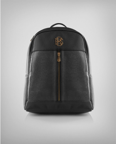 Luxury leather backpack in black