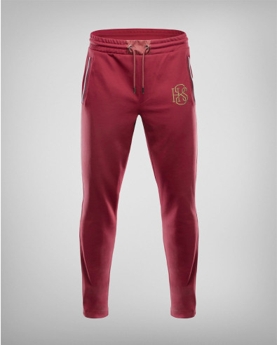 SPORT PANTS IN BORDEAUX WITH TRICOLOR EDGING AT THE POCKETS