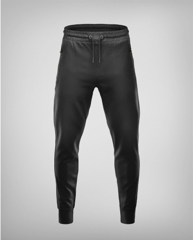 Black sport pants with embossed logo