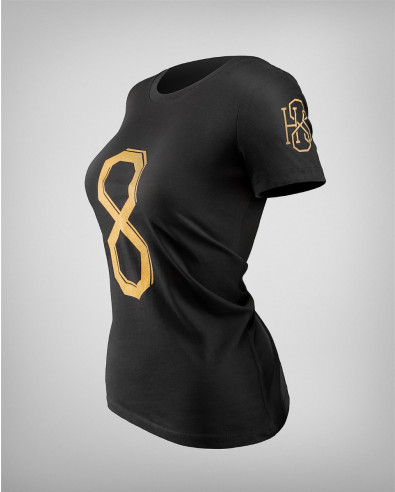 GOLDEN EIGHT – women's black cotton T-shirt
