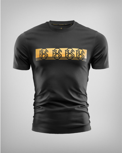 Black t-shirt with embossed print