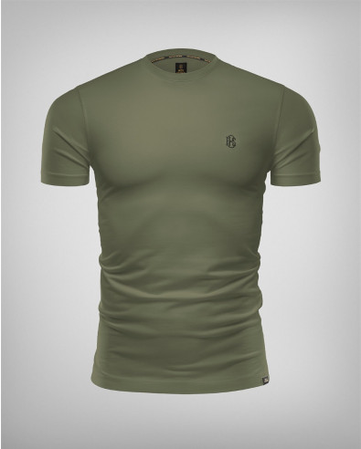 DARK GREEN T-SHIRT WITH EMBROIDERY AND LOGO
