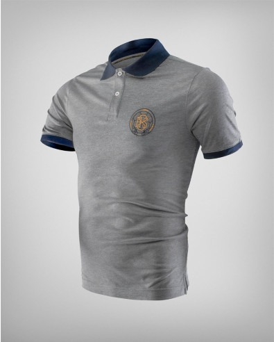 H8S polo shirt with contrasting collar in grey
