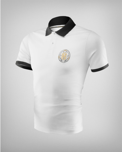 H8S polo shirt with contrasting collar in white