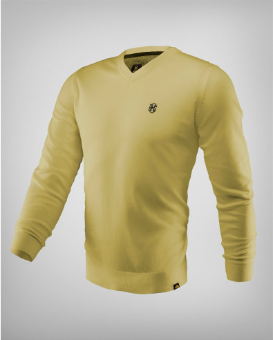 Пуловер H8S шпиц деколте в жълт цвят