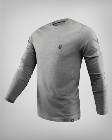 FINE COTTON LONG SLEEVE T-SHIRTS IN GREY