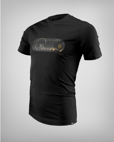 Black t-shirt with gold print