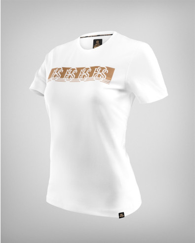 WOMEN'S WHITE T-SHIRT WITH EMBOSSED PRINT