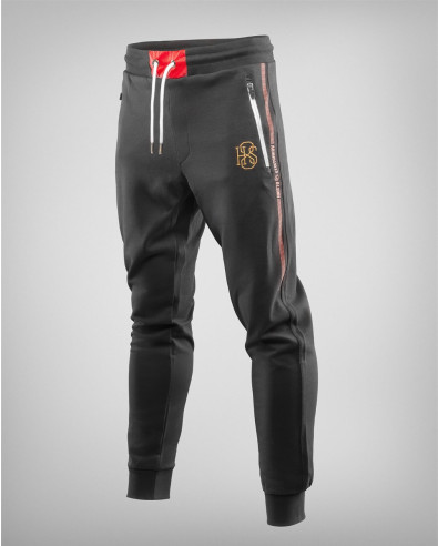 Black sport pants with red strips